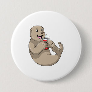 Afdichtingen met Mok met stro Ronde Button 7,6 Cm
