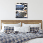 Afdichtingen Ontspannen op Zand en Pebbles Canvas Afdruk (Insitu (Slaapkamer))