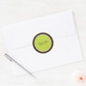 Afdichtingen van Chartreuse en bruine envelop Ronde Sticker (Envelop)