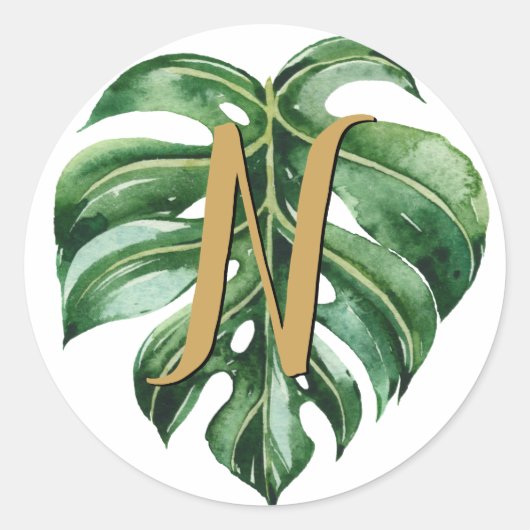 Afdichtingen van tropisch Initiaal Ronde Sticker (Voorkant)