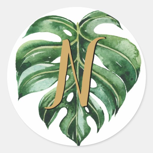 Afdichtingen van tropisch Initiaal Ronde Sticker (Voorkant)