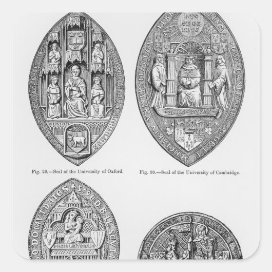Afdichtingen van universiteiten vierkante sticker (Voorkant)