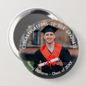 Afdichtingsfoto met eigen tekst Geschenk voor afge Ronde Button 4,0 Cm (Voorkant /achterkant)