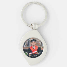 Afdichtingsfoto met eigen tekst Geschenk voor afge Sleutelhanger