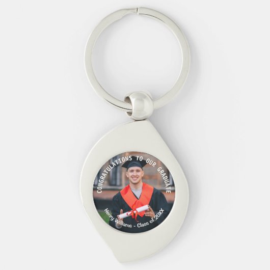 Afdichtingsfoto met eigen tekst Geschenk voor afge Sleutelhanger (Voorkant)