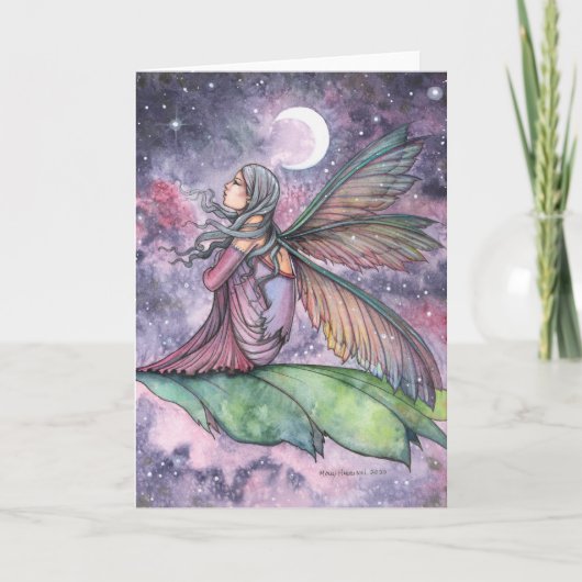 Afdrijven Fairy Waterverf Art Molly Harrison Kaart (Voorkant)