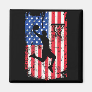 Afdruk achter basketbal usa amerikaanse vlag 4 jul magneet