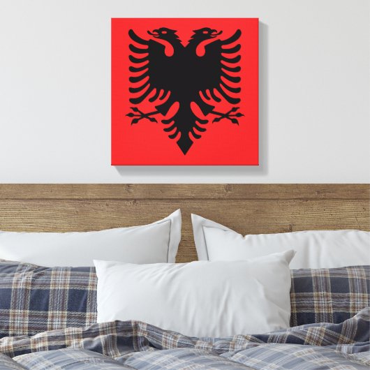 Afdruk Albanese vlag Canvas Afdruk (Insitu (Slaapkamer))