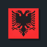 Afdruk Albanese vlag Canvas Afdruk<br><div class="desc">Canvas met de vlag van Albanië,  met het tweekleppige adelsymbool.</div>