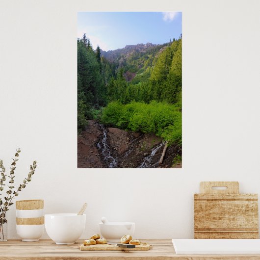 Afdruk Bergbestrantstroom Poster (Keuken)