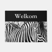 Afdruk bij sluiting zebra - Welkom Deurmat (Voorkant)