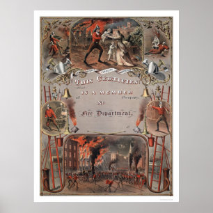 Afdruk certificaat brandbestrijding poster