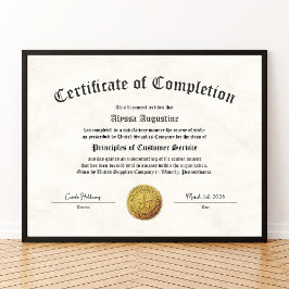 Afdruk certificaat van voltooiing poster