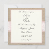  afdruk en kant roze opslaan Datum Save The Date (Achterkant)