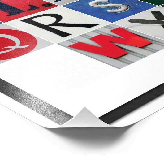 Afdruk gekleurd alfabet (Hoek)