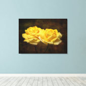 Afdruk getextureerd gele rozenstaartroep canvas afdruk (Insitu (Houten vloer))