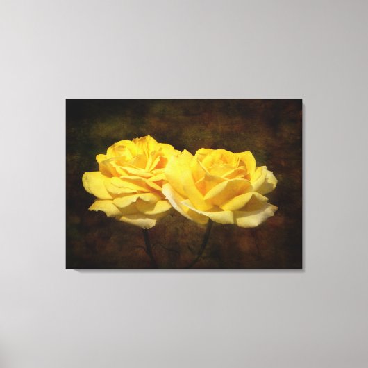 Afdruk getextureerd gele rozenstaartroep canvas afdruk (Voorkant)