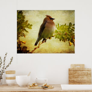 Afdruk getextureerd Poster met cedar-was