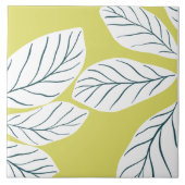 Afdruk groene bladeren tegeltje (Voorkant)