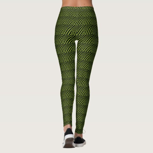 Afdruk groene en zwarte zebra leggings (Achterkant)