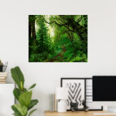 Afdruk groene zomerbossen met Nepele Poster (Thuiskantoor)