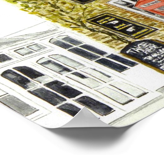 Afdruk 'het oude aangepaste huis' poster (Hoek)