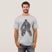  afdruk Hockey Goalie Typografie T-shirt (Voorkant volledig)