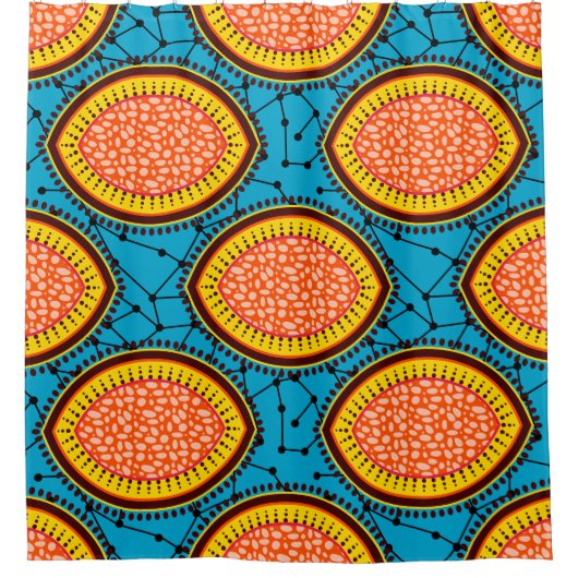 Afdruk in Afrika, waxpatroon Douchegordijn (Voorkant)