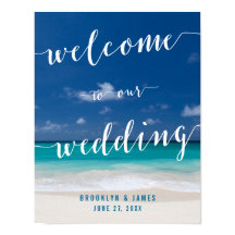 Afdruk kalligrafie Beach Weddenschappen Reception