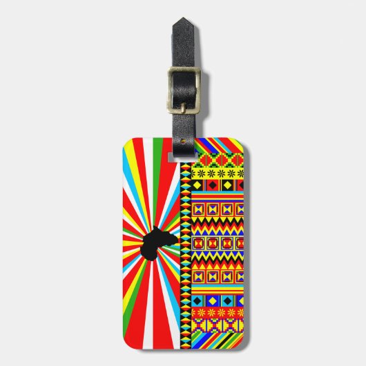 Afdruk Kente Cloth Tribal Pattern Ankara Bagagelabel (Voorkant verticaal)