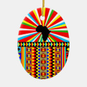 Afdruk Kente Cloth Tribal Pattern Ankara Keramisch Ornament (Voorkant)