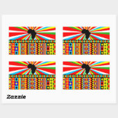 Afdruk Kente Cloth Tribal Pattern Ankara Rechthoekige Sticker (Vel)