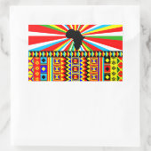 Afdruk Kente Cloth Tribal Pattern Ankara Rechthoekige Sticker (Tas)
