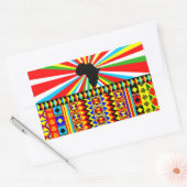 Afdruk Kente Cloth Tribal Pattern Ankara Rechthoekige Sticker (Envelop)