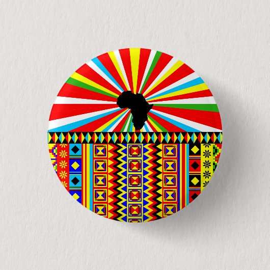 Afdruk Kente Cloth Tribal Pattern Ankara Ronde Button 3,2 Cm (Voorkant)