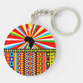Afdruk Kente Cloth Tribal Pattern Ankara Sleutelhanger (Achterkant)