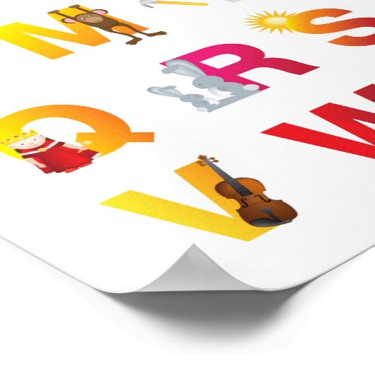 afdruk kinderalfabet canvas poster (Hoek)