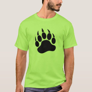 Afdruk klauw van zwarte beer voor en achterzijde t-shirt