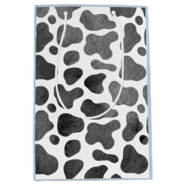 Afdruk Koe waterverf Blauw Medium Cadeauzakje