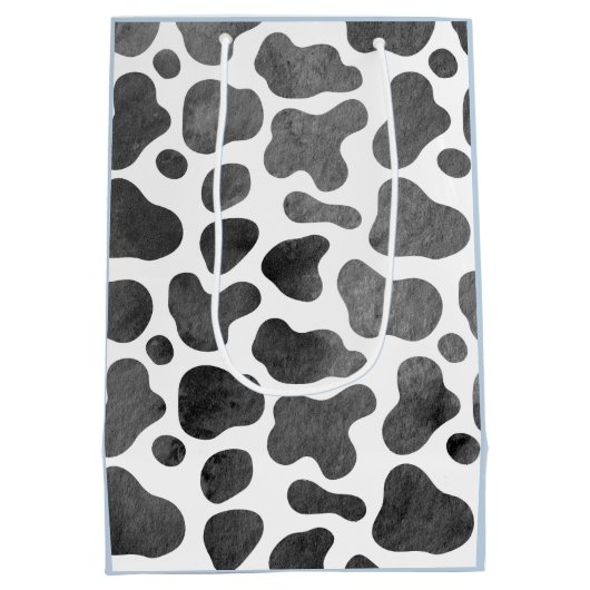 Afdruk Koe waterverf Blauw Medium Cadeauzakje (Achterkant)