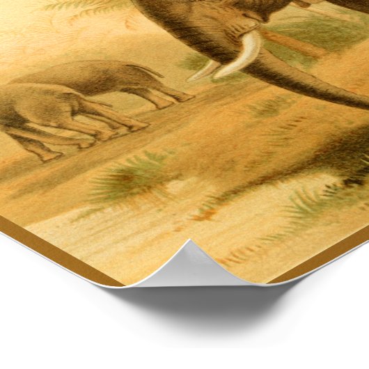 Afdruk  kunstschilders van Afrikaanse olifanten Poster (Hoek)