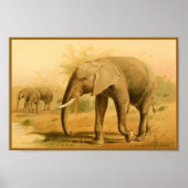 Afdruk  kunstschilders van Afrikaanse olifanten Poster (Voorkant)