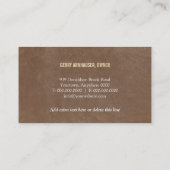 Afdruk lederen uiterlijk visitekaartje (Achterkant)