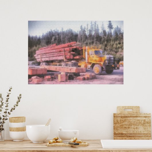 Afdruk Logboekvrachtwagen Poster (Keuken)