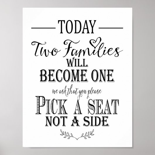 Afdruk modern calligrafie-weduwenplan poster (Voorkant)