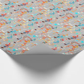 Afdruk muzieknoten - middelgrijs, meerdere cadeaupapier (Hoek)