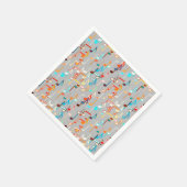 Afdruk muzieknoten - middelgrijs, meerdere servetten (Hoek)