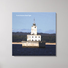 Afdruk Noord-Manitou Shoal Light-canvas Canvas Afdruk