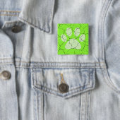 Afdruk Pinback-Button met groene handpalmen in rac Vierkante Button 5,1 Cm (In situ)