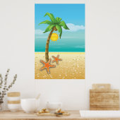 Afdruk/poster van palmbomen en tropische zonneschi poster (Keuken)